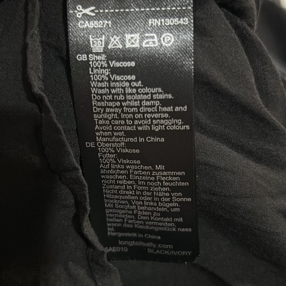 Long Tall Sally Black Dress Twist Detail Check Woven Plus Size 20 - Picture 9 of 9